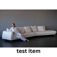 Large Contemporary Sectional Sofa - Beige/Cream