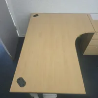 Light Oak Desk with Cable Management Holes