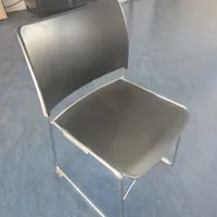 Stacking Chair - Black with Chrome Frame