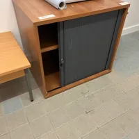 Wooden Storage Cabinet with Rolling Door - Medium