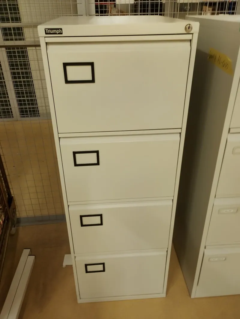 Triumph 4-Drawer Metal Filing Cabinet, Cream