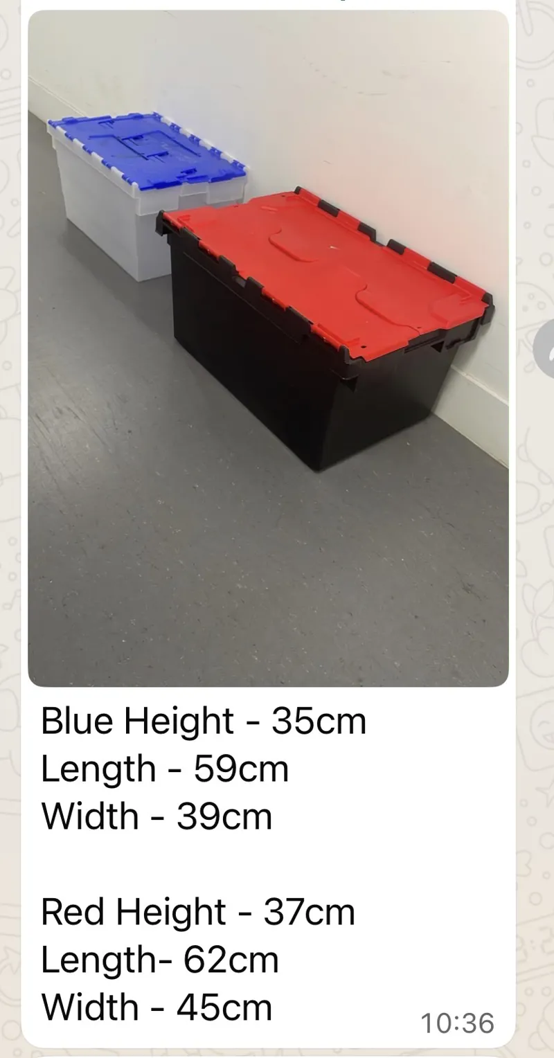 Plastic Storage Containers with Lids - Blue & Red (2 units)