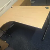 Light Oak Desk with Cable Management - Possibly Height Adjustable