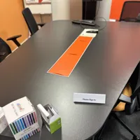 Meeting Room Table with Orange Accent Stripe