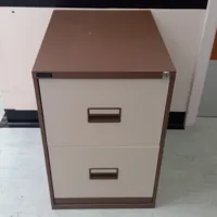 2-Drawer Metal Filing Cabinet, Beige/Taupe, No Keys