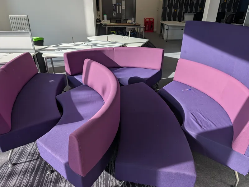 Cluster Seating Pod Set - Pink/Purple Modern Office Furniture
