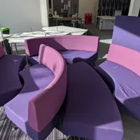 Cluster Seating Pod Set - Pink/Purple Modern Office Furniture