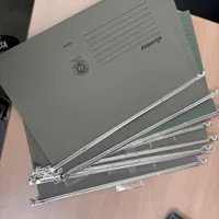 Bundle of 8 Grey/Green Foolscap Filing Folders with Fasteners