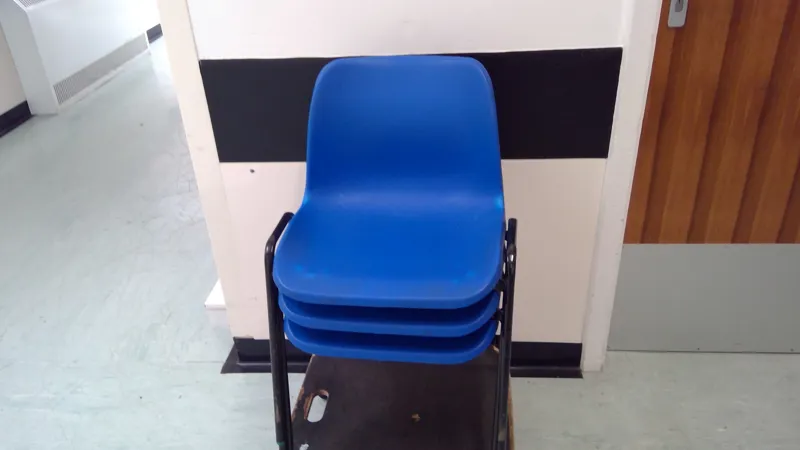 Blue Stacking Chairs with Black Metal Frame (Qty 3+)