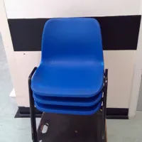 Blue Stacking Chairs with Black Metal Frame (Qty 3+)