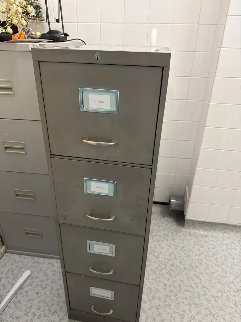 1950/60s 4 drawer slim line filing cabinet