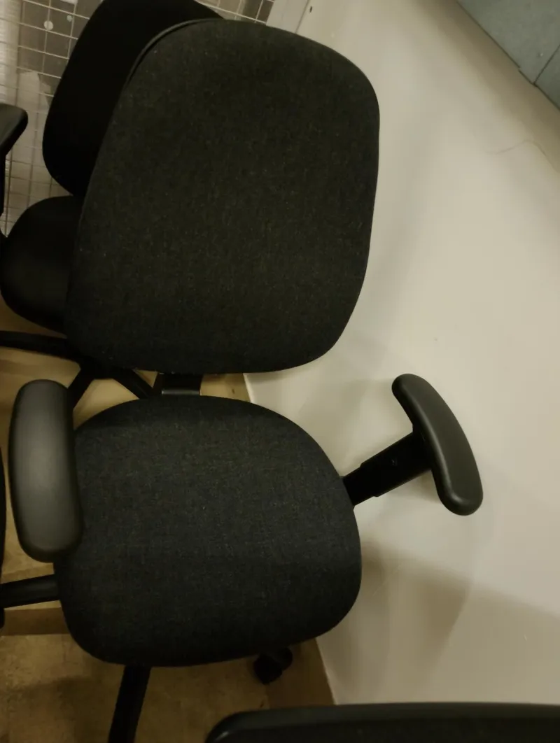 Black Fabric Office Chair with Armrests
