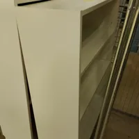 White bookshelf.