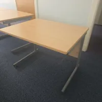 Beech Rectangular Work Table with Metal Frame