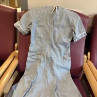 Light Blue Striped Short-Sleeve dress