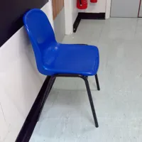 6 x Blue Stacking Chair with Black Metal Frame