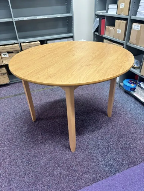 Round Dining Table - Natural Wood - 1200mm diameter