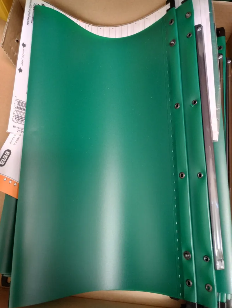 Green PVC Suspension Folders.  30mm base for thicker files