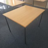 Wooden Laminate Table with Black Metal Frame