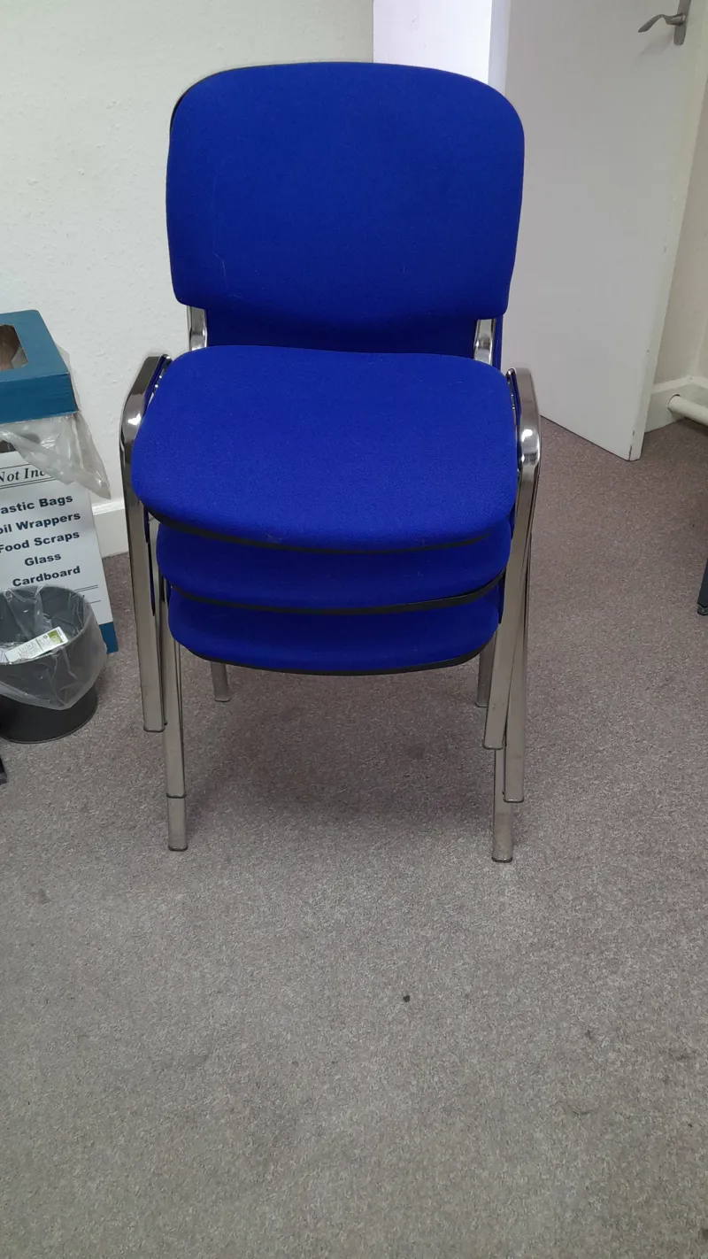 stacking chairs - blue - fabric