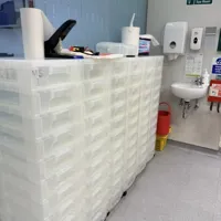 Gratnell Style Mobile Storage Unit - 18 Drawers, Labelled R1-R3
