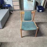 Wooden Frame Dining Chair with Teal Upholstery