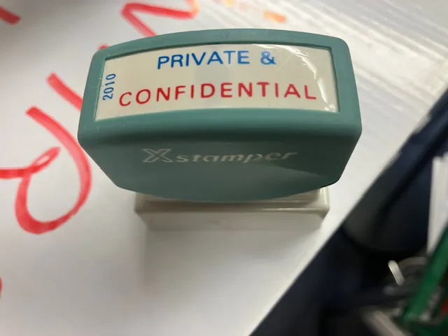 Xstamper Private & Confidential Stamp - Green