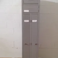 Grey Metal Storage Locker Unit - 1x bank with two lockers