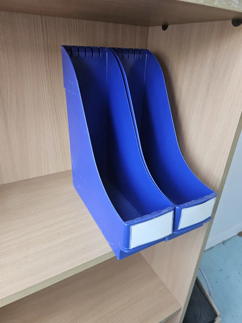 Blue Plastic Magazine/Literature Holders - Pair