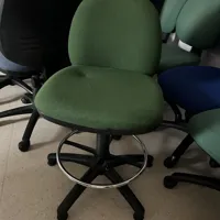 green office chair - no wheels