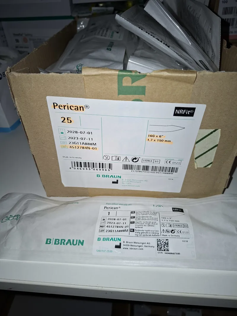 Perican NRFit Epidural Needles - Box of 25 (16G x 6")