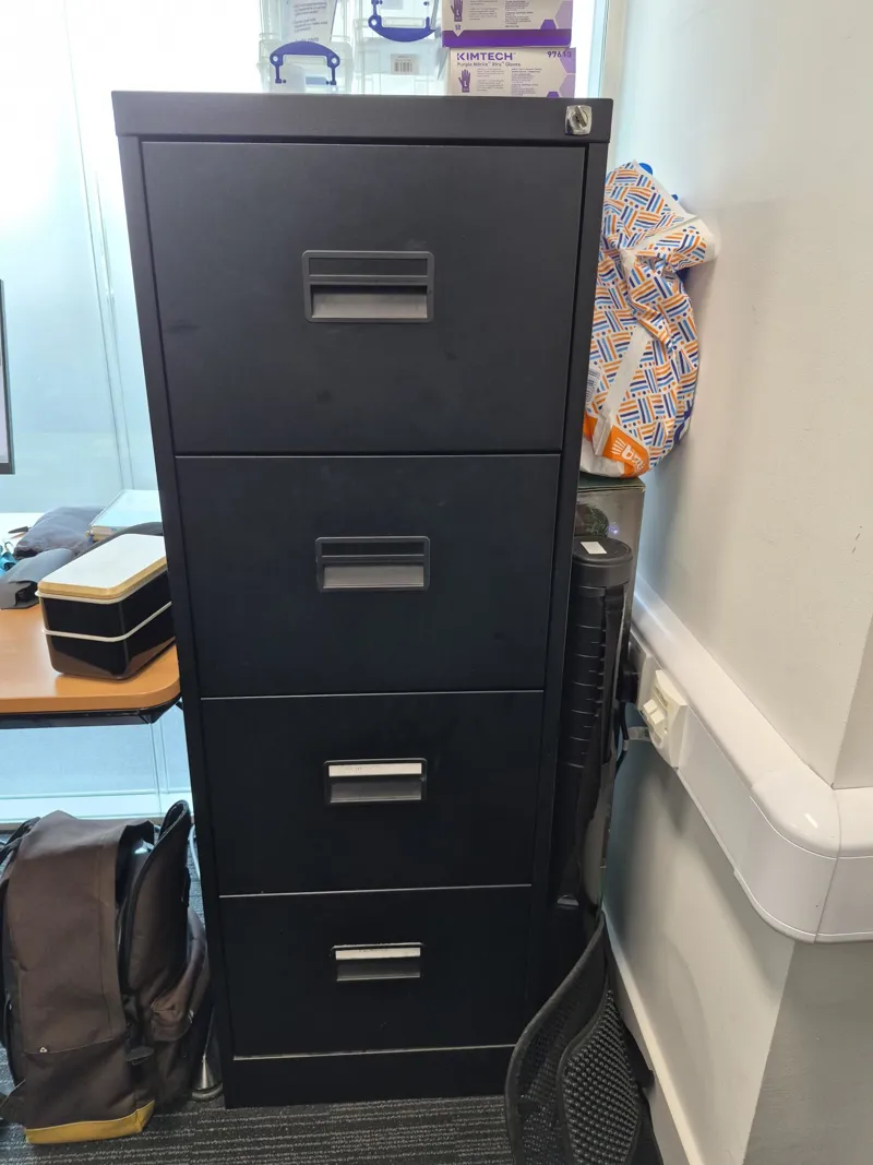 Black 4-Drawer Filing Cabinet