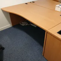 Large Curved Wooden Office Desk