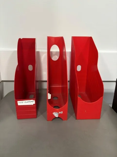 Red Desktop File Organiser/Desk Tidy Set - 3 Units