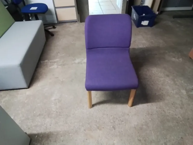 2 x Purple & 2 x blue Upholstered Occasional Chairs with Wooden Legs