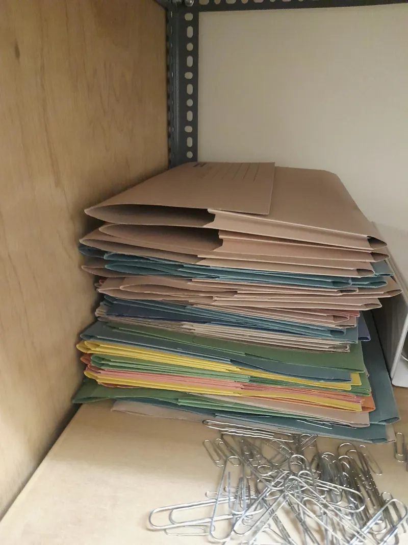 Stack of Coloured Paper Folders