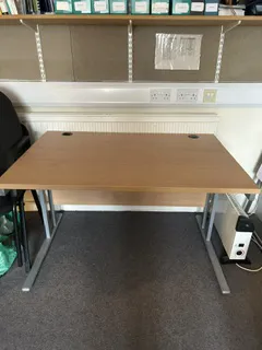 Folding Work Table with Metal Frame - Beech Top