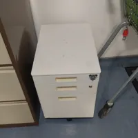 White Mobile Pedestal Desk Drawers - 3 Drawer Unit