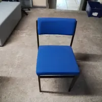 Blue Padded Stacking Chairs - Black Frame