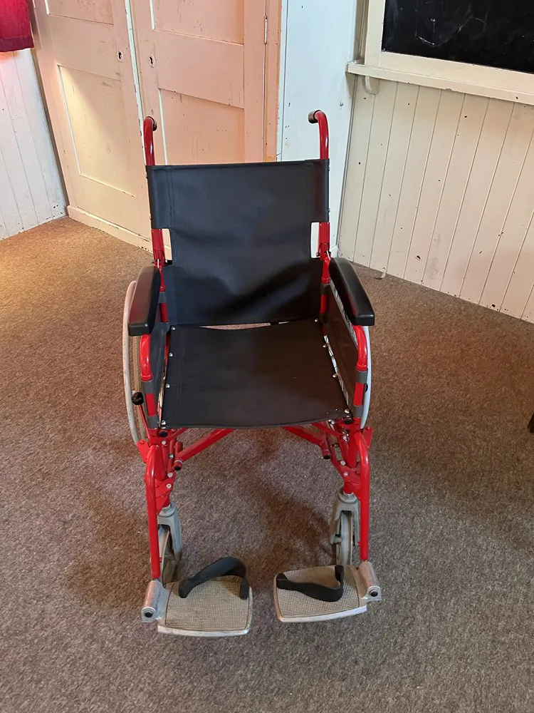 Manual Wheelchair - Red Frame, Black Seat