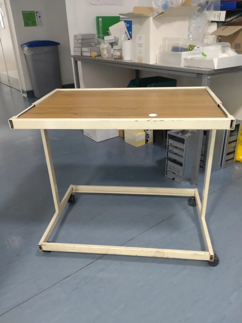 Mobile Work Table  – Cream/Natural Wood