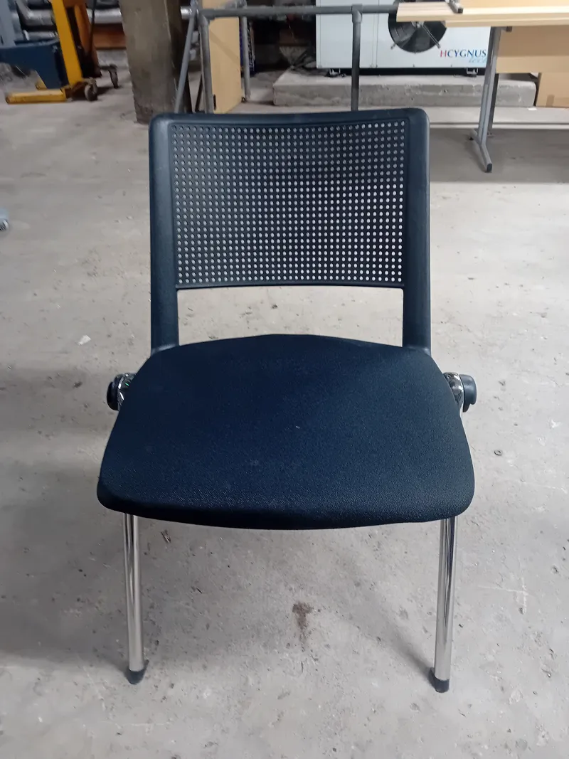 Office Task Chair with Perforated Backrest - black