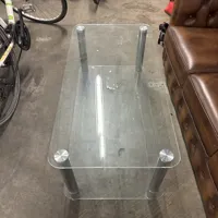 Glass Display Table with Chrome Supports