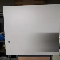 White Storage Cabinet with Lockable Doors