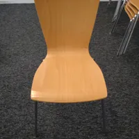 Beech Veneer Stacking Chair with Metal Legs