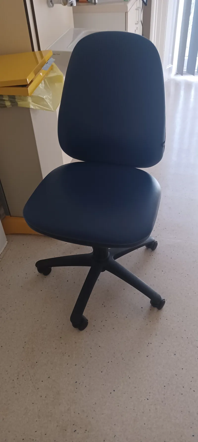 Dark Navy Office Chair with Castors - Wipeable