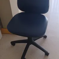 Dark Navy Office Chair with Castors - Wipeable
