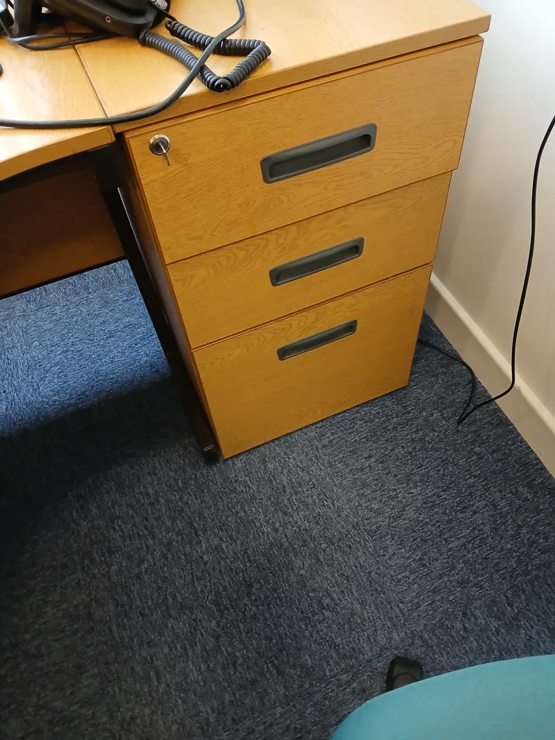 3-Drawer Wooden Storage Unit / Pedestals (Oak finish)