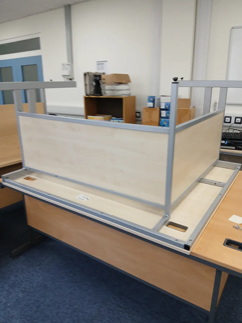 Modular Reception or office Desk with Plexi Dividers