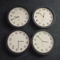 Set of 4 ALBA Wall Clocks, Analogue, Round